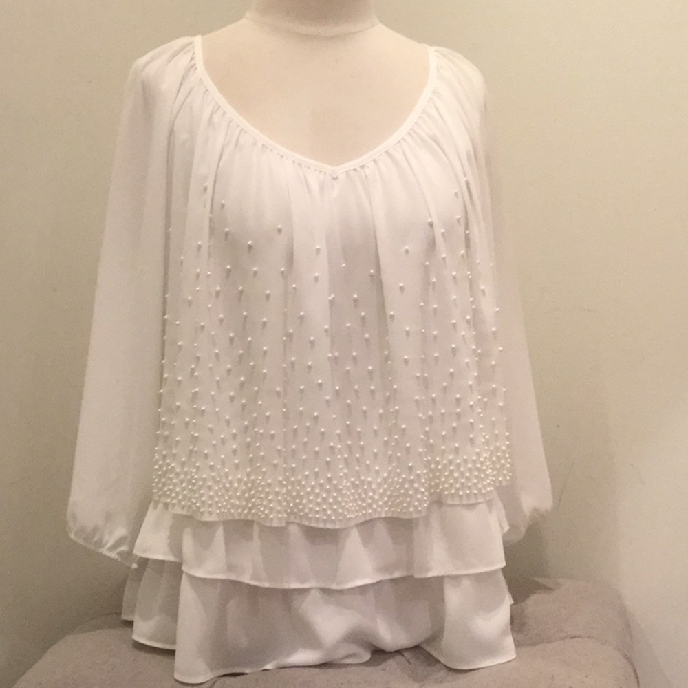 Joseph Ribkoff Layered Pearl Top